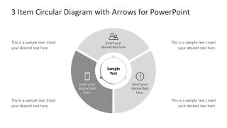 Step 3 Arrow 3 Items Circular Diagram 