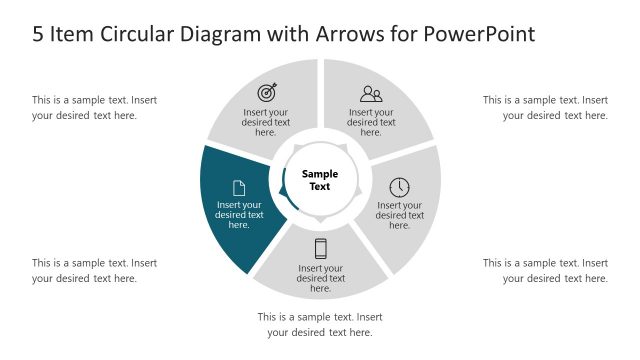 5 Steps 4 Item PowerPoint Circular Diagram