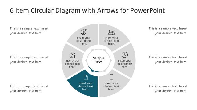 PowerPoint 6 Items Circular Diagram Arrow 4