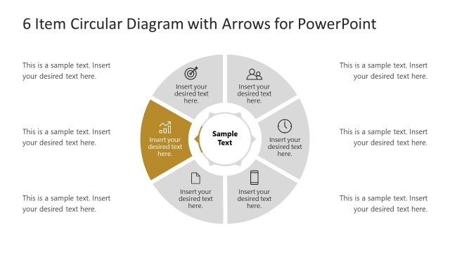 PowerPoint 6 Items Circular Diagram Arrow 5