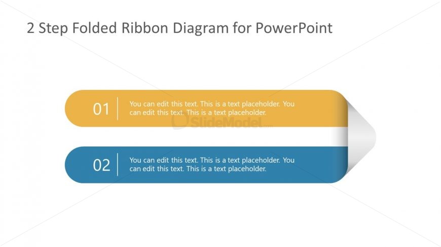 2 Steps Folded Ribbon Template Diagram