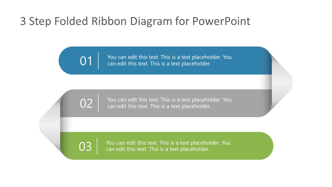MultiStep Folded Ribbon PowerPoint Template SlideModel