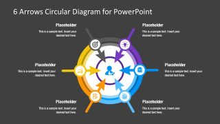 Circular Diagram 6 Arrow Icons Template