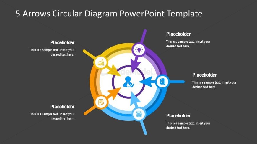 PowerPoint 5 Steps Arrows Diagram 