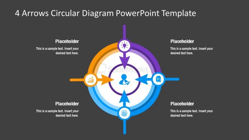 PowerPoint Diagram 4 Arrows Circular Template