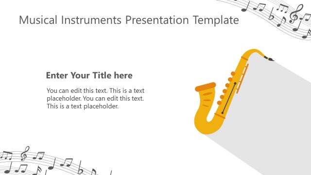 Musical Instrument PowerPoint Shapes Saxophone