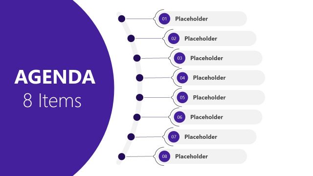 8 Steps Agenda Template Simple PPT