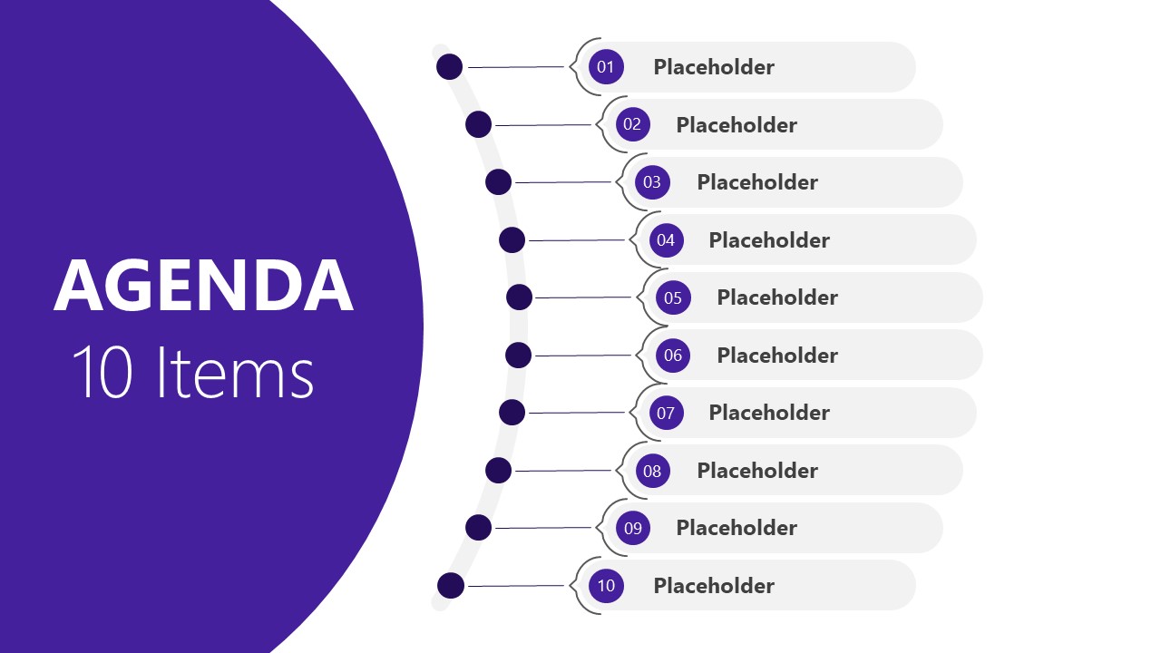 Steps Agenda Template Simple PPT SlideModel