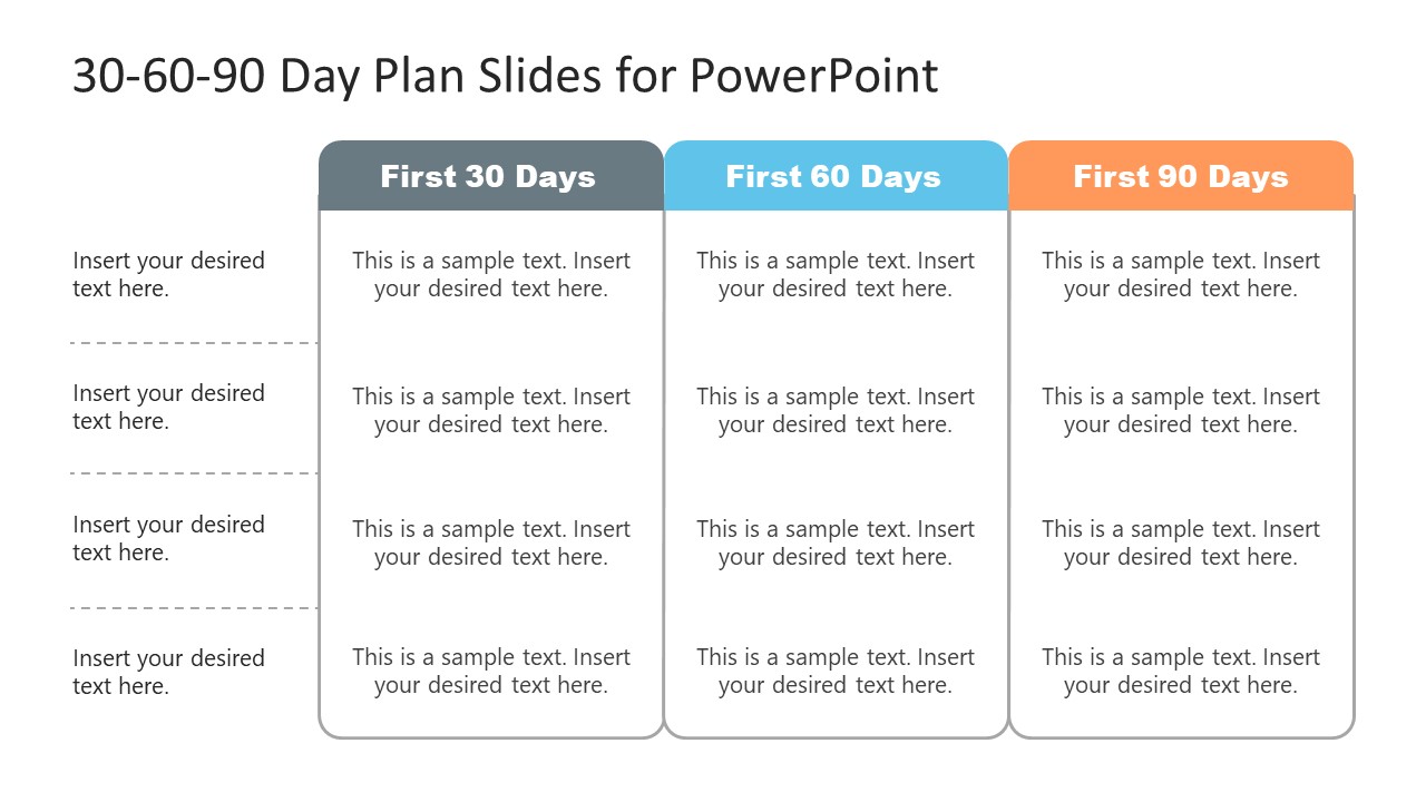 30 60 90 Day Plan Slides For PowerPoint SlideModel