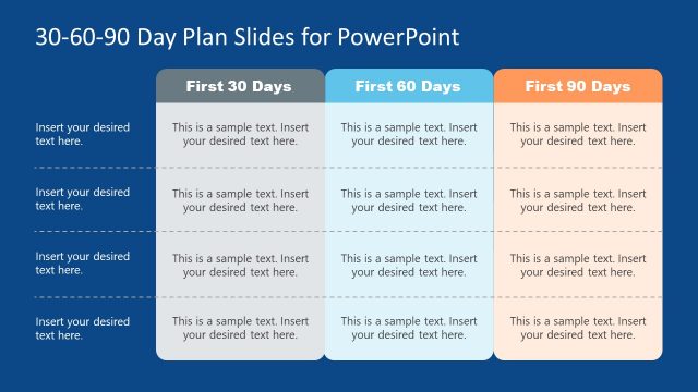 PPT 30-60-90 Day Plan Table Template
