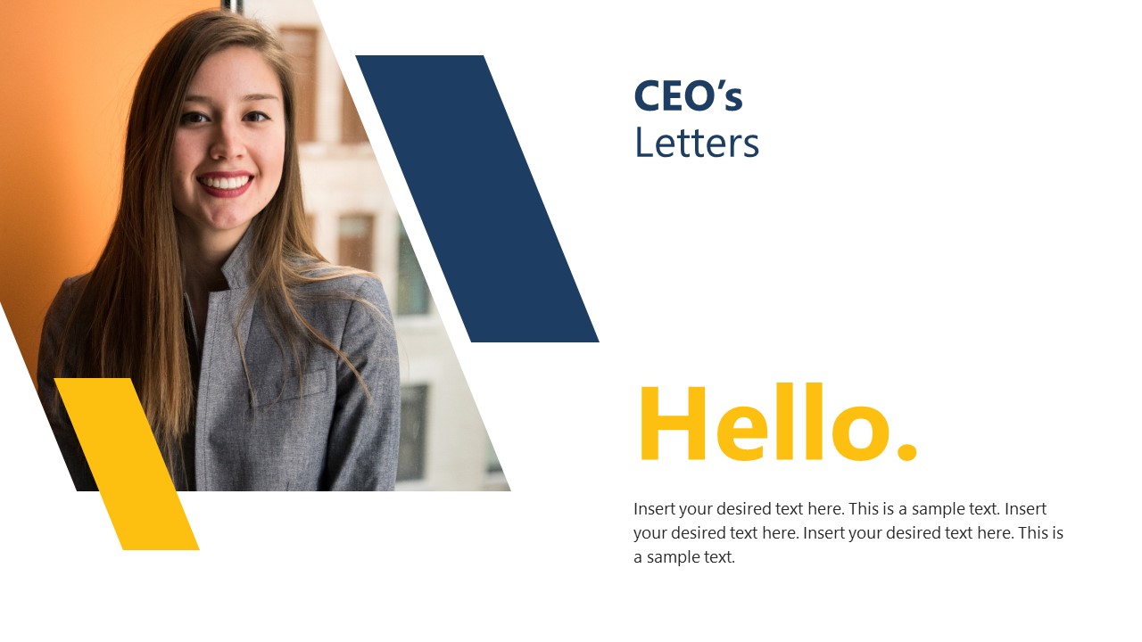  CEO Letter Slide for Annual Report Template Slides