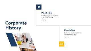  Corporate History Timeline Slide for Annual Report Template