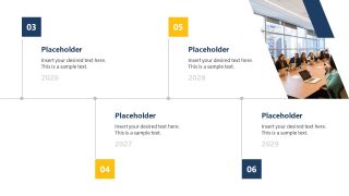 Corporate History Flow Diagram Slide for Annual Report Template