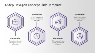 Template of 4 Hexagon Process Diagram 