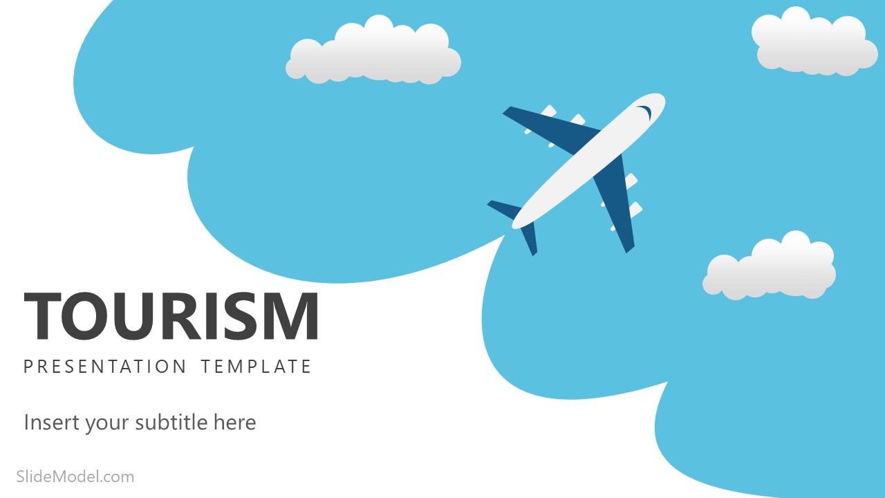 Airplane PowerPoint Shape for Tourism Topics