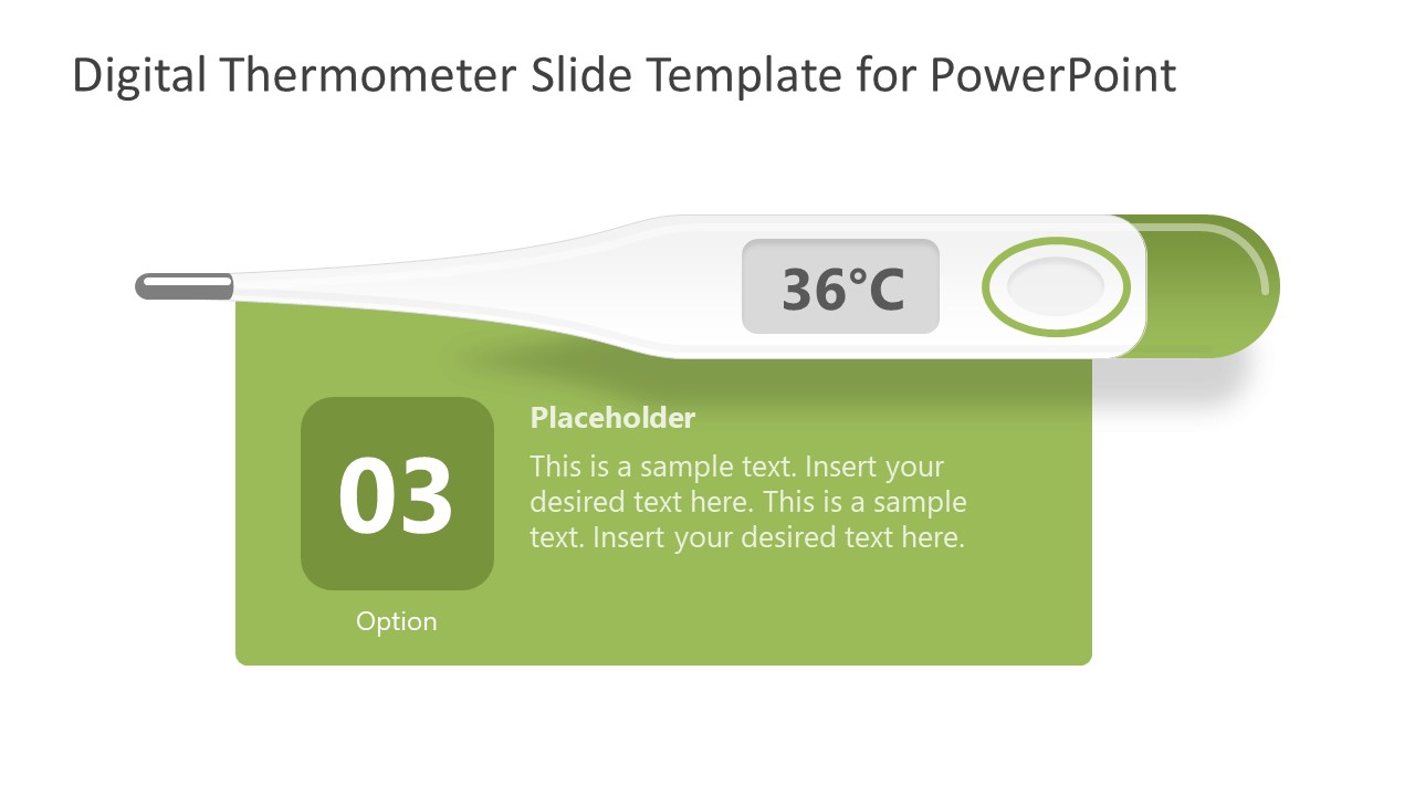 Blue Digital Thermometer PowerPoint Slide SlideModel