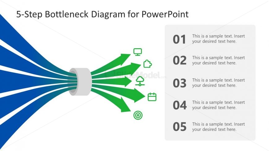 PowerPoint Diagram 5 Arrows Template