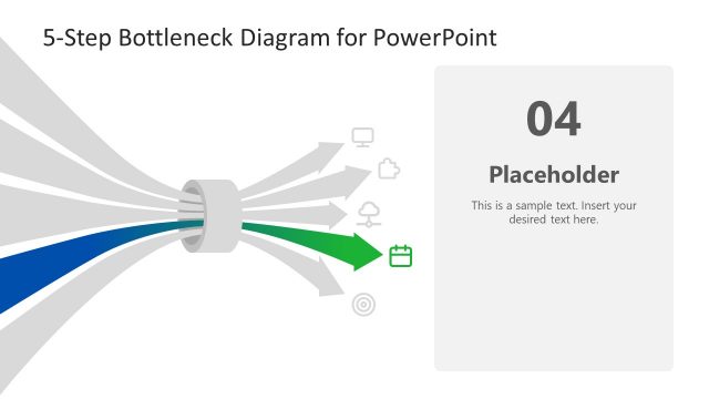 5 Steps Bottleneck Diagram 4 Arrow PPT