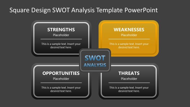 Editable Weaknesses Spotlight Slide – SWOT PPT Template