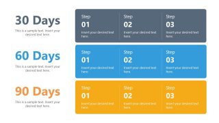 4 Steps Timeline PowerPoint 30-60-90 Day Plan