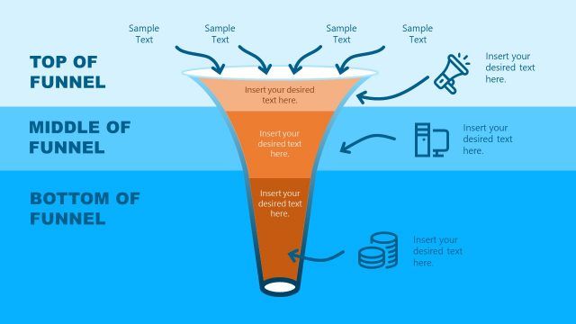 3 Stages Funnel Design PowerPoint Template