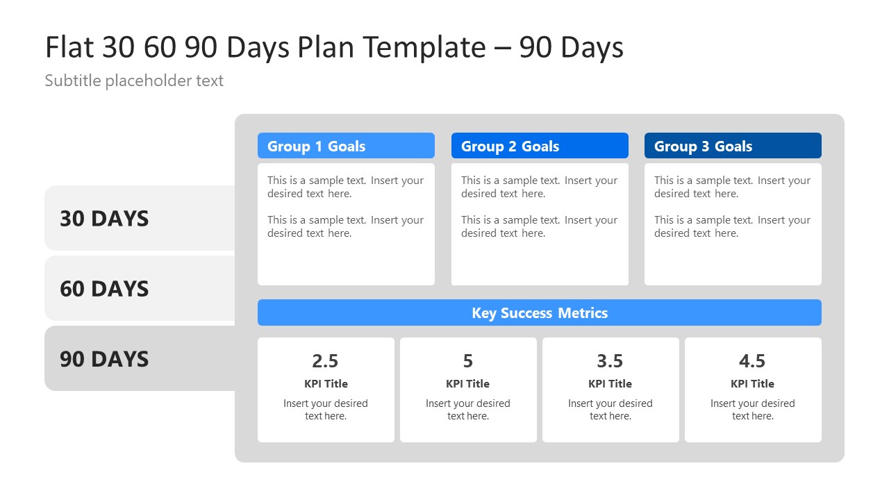 Slide of 90 Days Plan in PowerPoint 