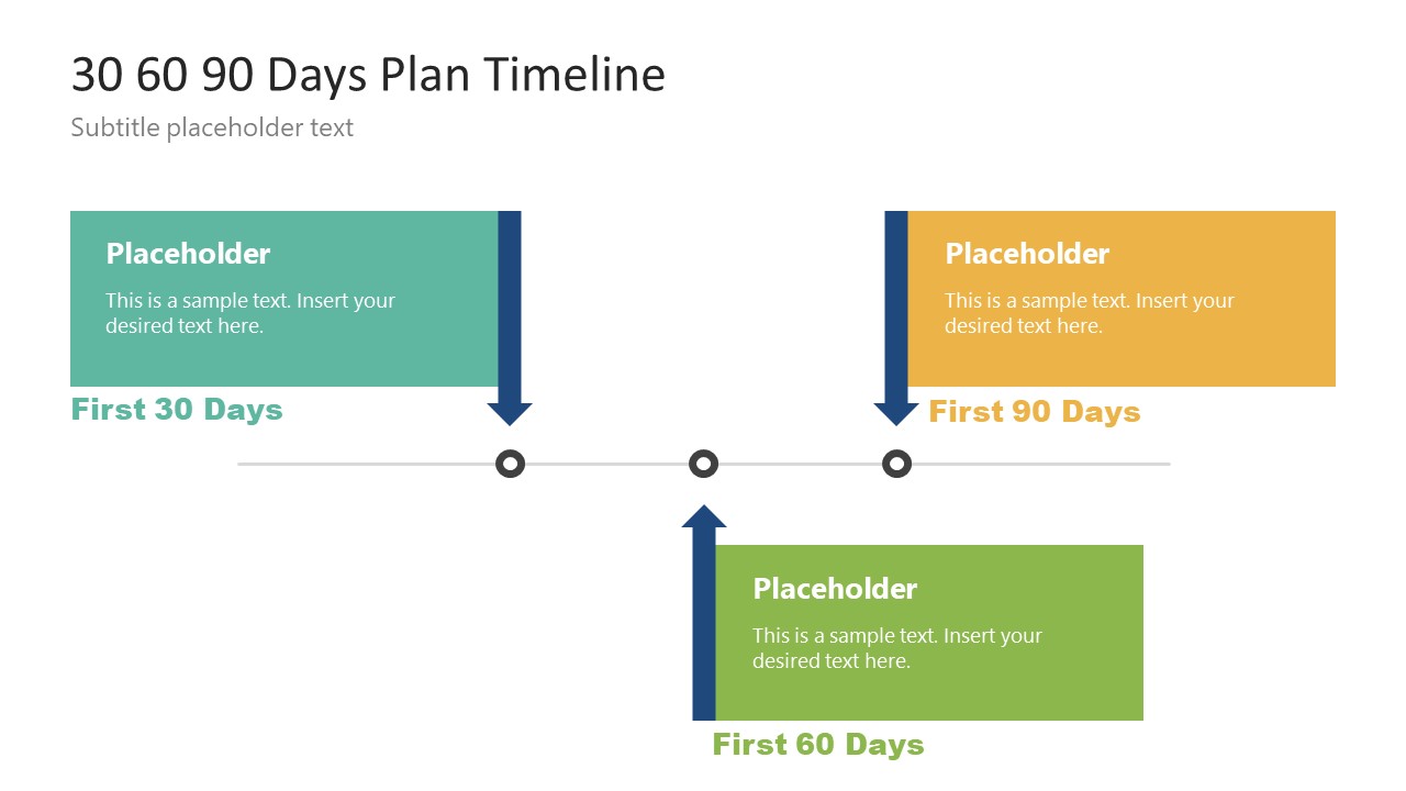 Editable Timeline Template 3 Steps 90 Days Plan 