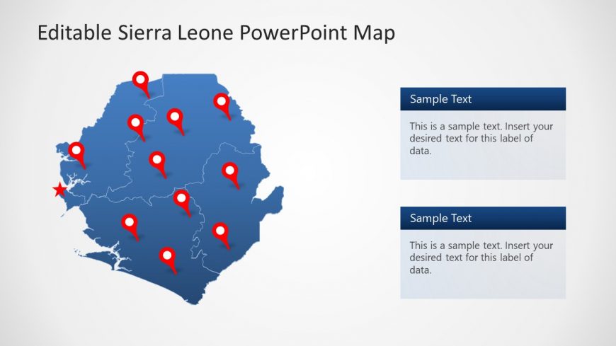 Location Markers for Sierra Leone Map