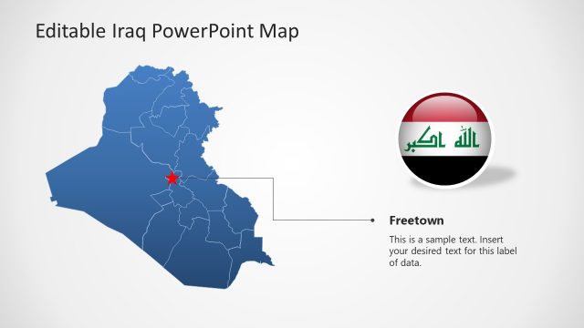 Baghdad Presentation Map Template of Iraq