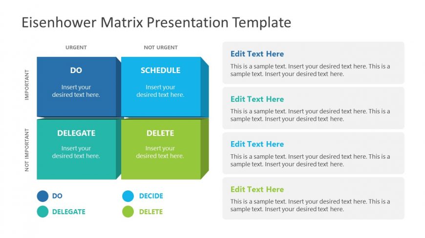 PPT 3D Diagram for Eisenhower Template 