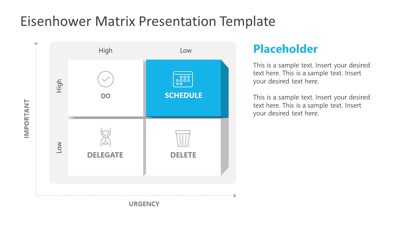 Not Urgent Important Eisenhower Matrix Presentation Slidemodel 0950