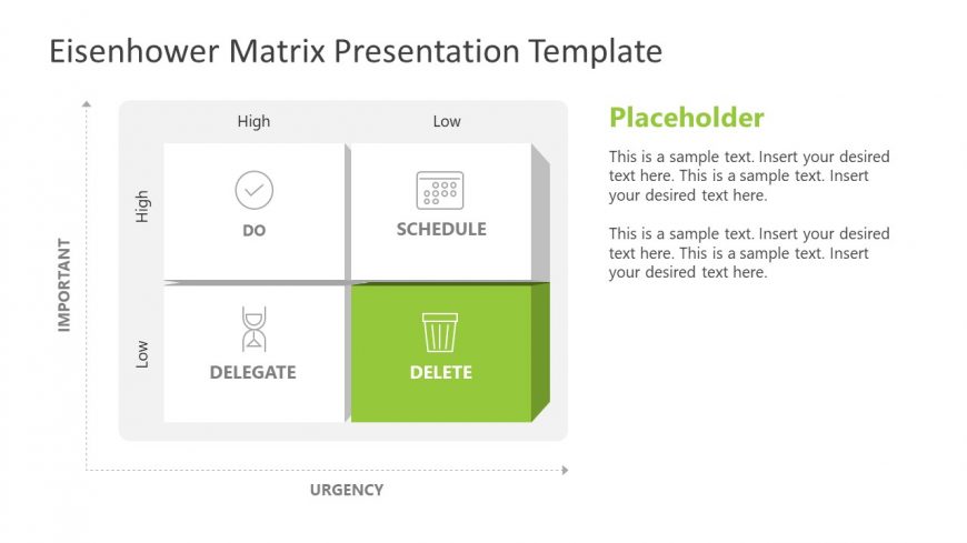 PowerPoint Delete Eisenhower Matrix Diagram