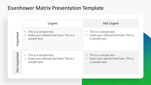 Priority Levels in Eisenhower Matrix PPT