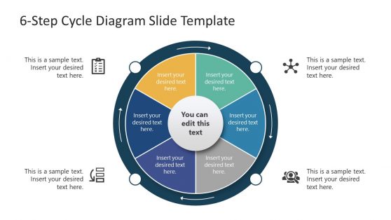 6-Step Cycle Diagram PowerPoint Template with Arrows