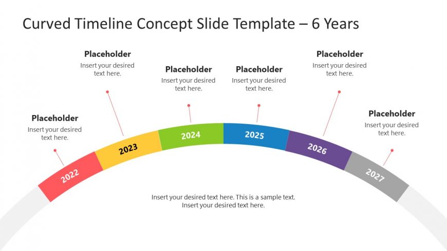 Presentation of 7 Steps Curved Timeline
