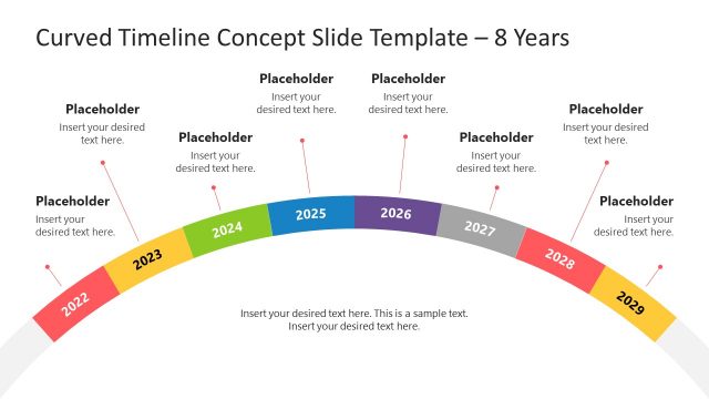9 Steps Curved Timeline Concept PowerPoint
