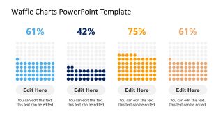 Slide of 4 Columns of Waffle Chart Presentation 