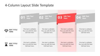 PPT 4 Column Step 3 Template Presentation 