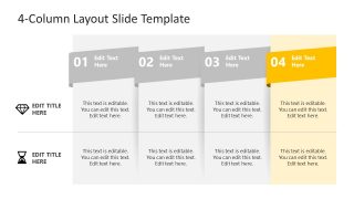 PPT 4 Column Step 4 Template Presentation 