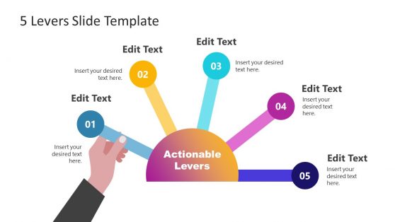 5 Segments of Lever in PowerPoint Diagram 