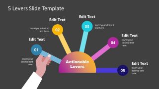 PPT 5 Levers Diagram Template 