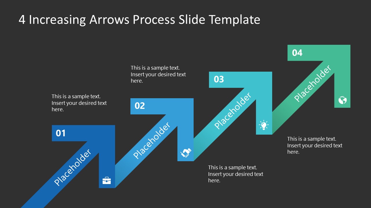 Editable Diagram 4 Steps Arrow Template 