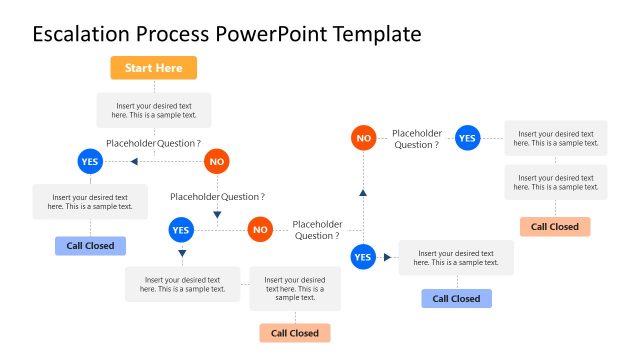 Simple Escalation Process PowerPoint Diagram
