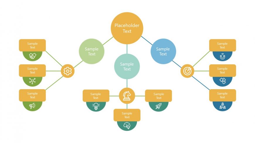 PPT 3 Segment Mind Map Template