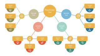 PPT 4 Segment Mind Map Template