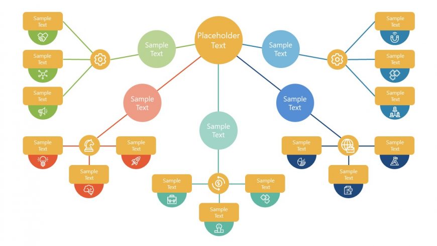 PPT 5 Segment Mind Map Template