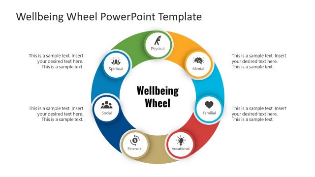 8 Dimensions Wellbeing PowerPoint Diagram