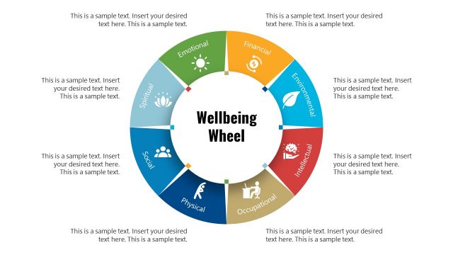 8 Dimensions Wellness PowerPoint Diagram