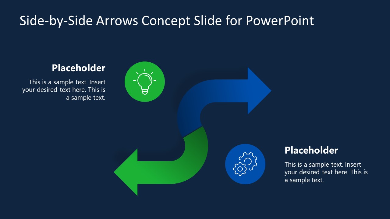 Opposite Arrows PowerPoint Diagram Template 