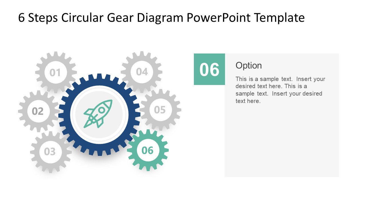6 Items PowerPoint Circular Gears Template Step 6